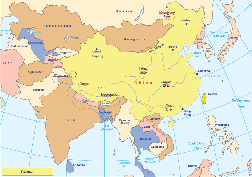 map of China today
