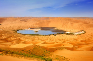 Lake in Gansu desert
