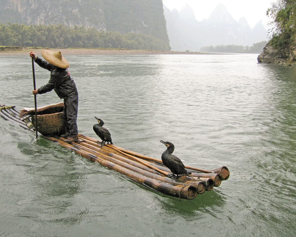 fisherman, yangtze river, yunnan